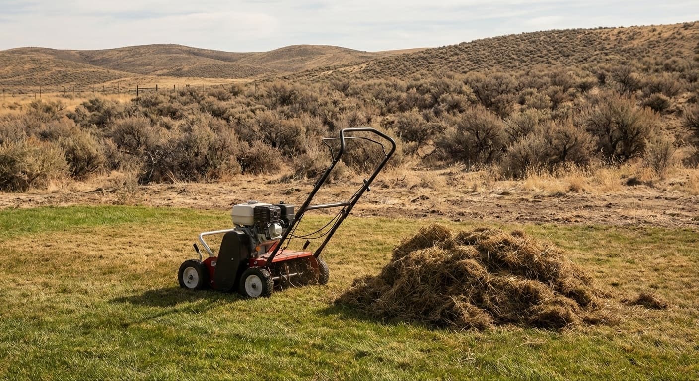 Healthy lawn after aeration and dethatching