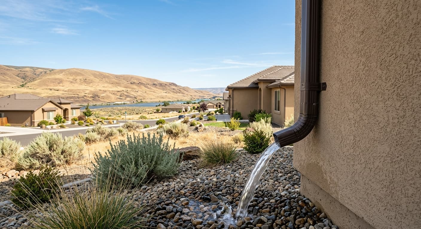 Close-up of clean gutters after professional service
