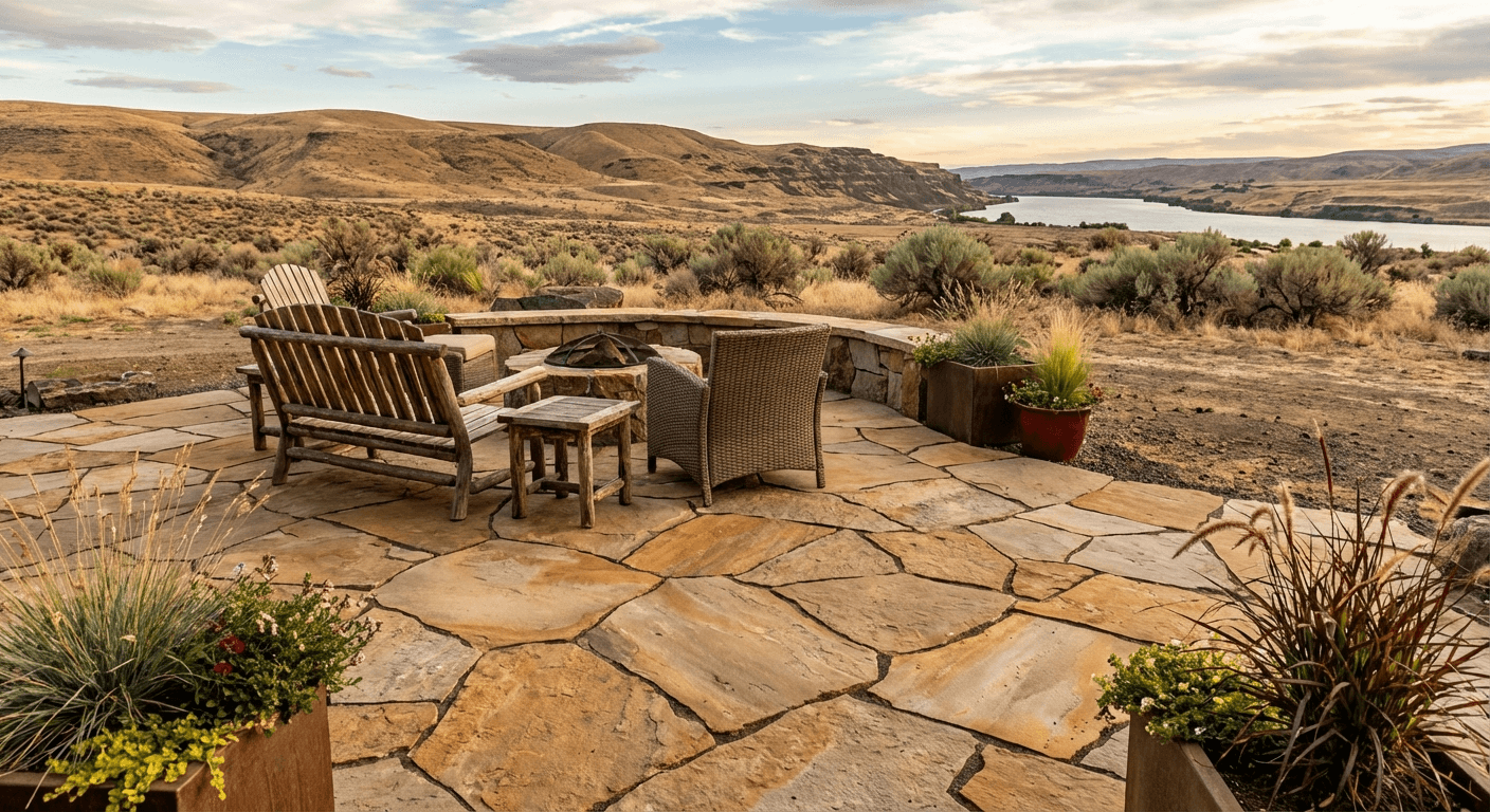 Natural stone paver patio