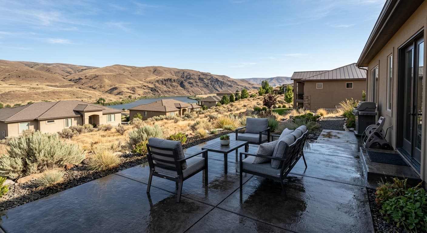 Patio limpio después de lavado a presión