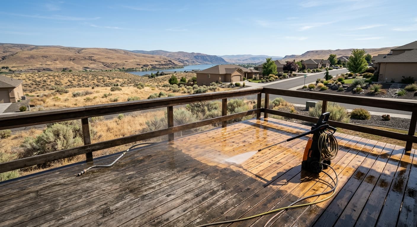 Deck and fence pressure washing in the Tri-Cities area