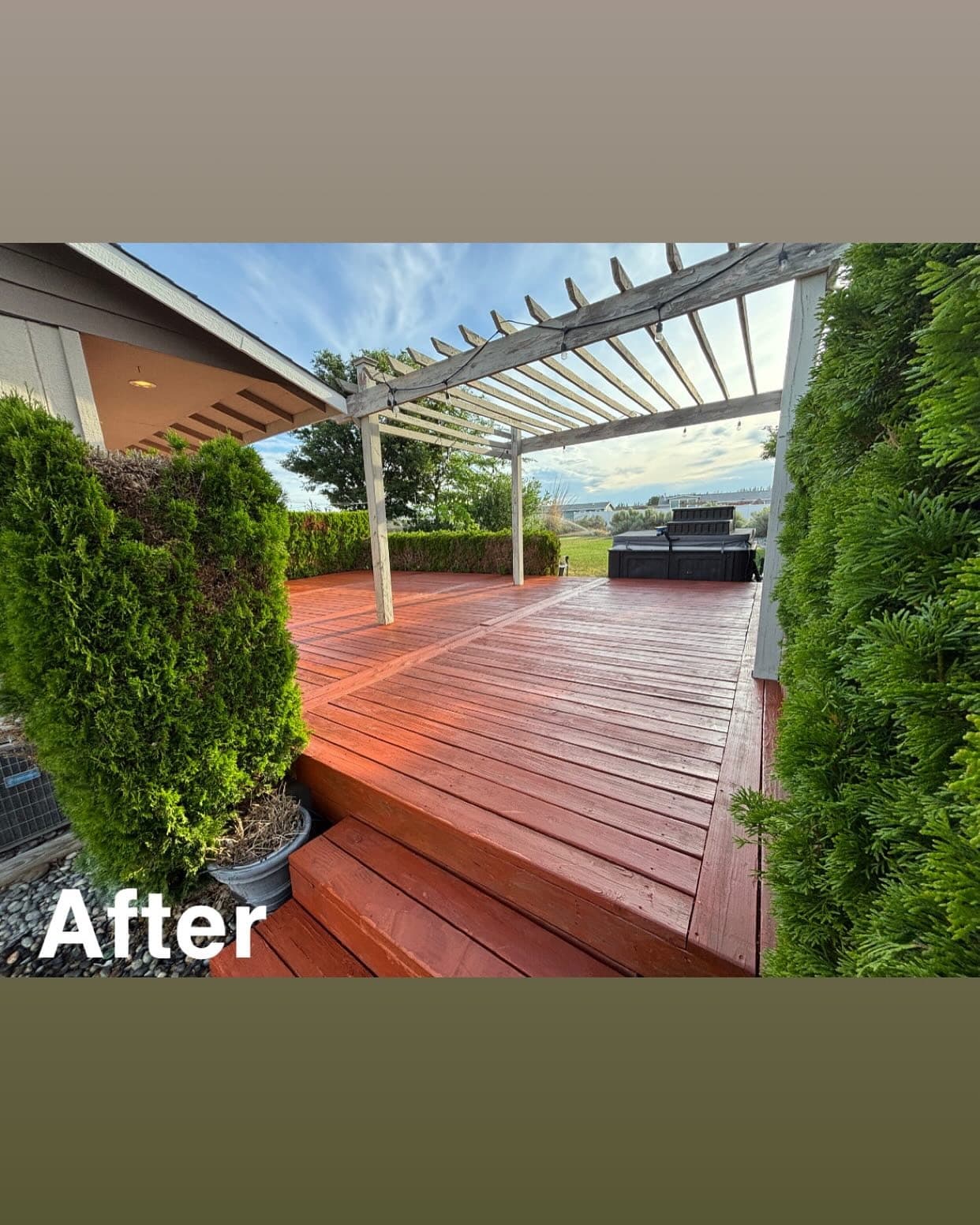 Deck after staining - rich finish